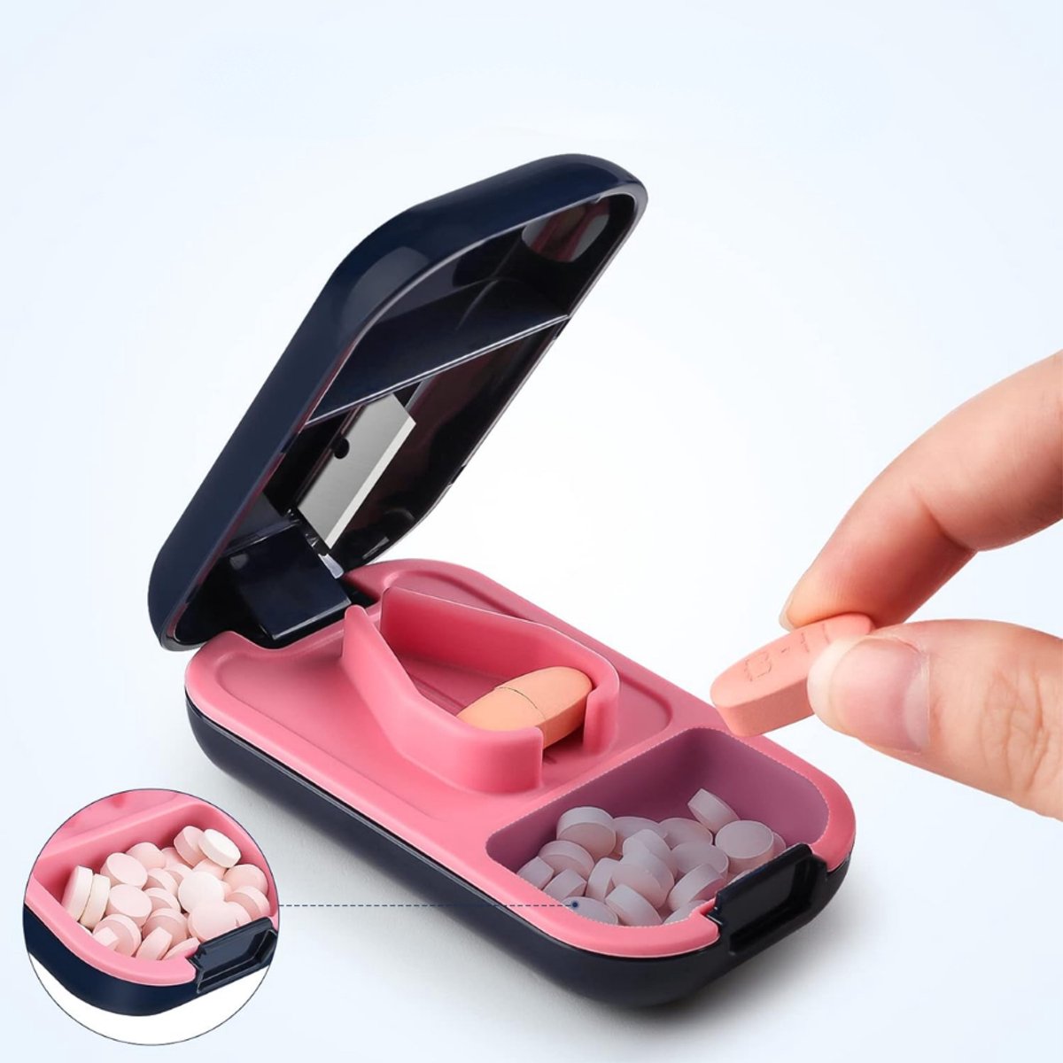 Pillensnijder - Pillensplijter - Tablettenverdeler - Alle Soorten Tabletten- Compact - Draagbaar