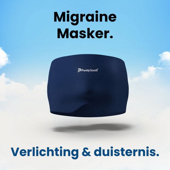 PurelyGoods® Migraine Masker 600 g - Hoofdpijn Muts - Coldpack - Met Diepvrieszak - Donkerblauw