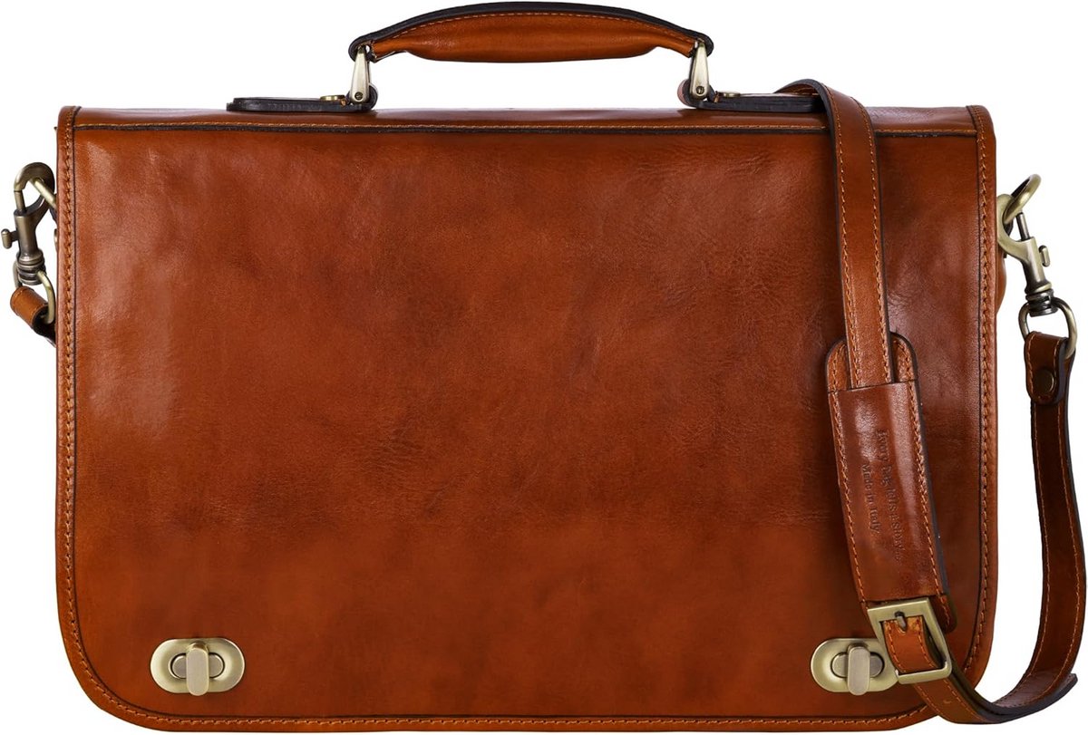 Leren Laptoptas voor Dames en Heren - Handgemaakt Italiaanse Volnerfleder
