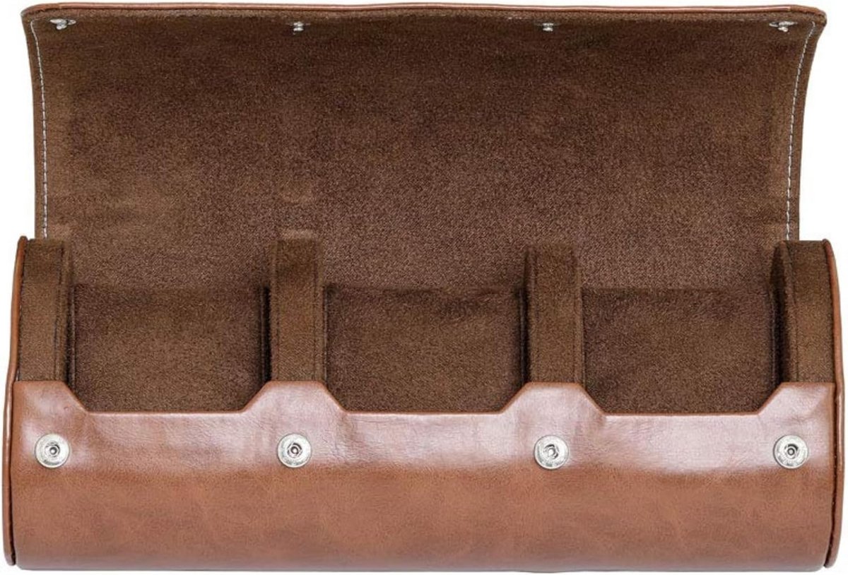 Horloge Roll Travel Case voor 3 Horloges - Stevige Draagbare Bescherming voor Horloges en Smart Horloges tot 50 mm