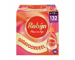 Robijn Specials Fleur & Fijn Vloeibaar Wasmiddel - Voordeelverpakking - 6 x 22 Wasbeurten