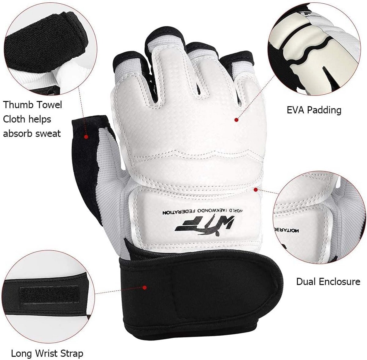 Handschoen en Voetbeschermer Set voor Taekwondo, Karate en Kickboksen - Sparring Gear voor Martial Arts