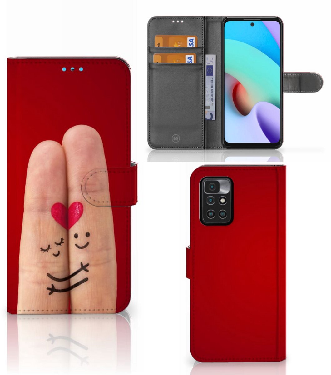 Xiaomi Redmi 10 Wallet Case met Pasjes Liefde - Origineel Romantisch Cadeau