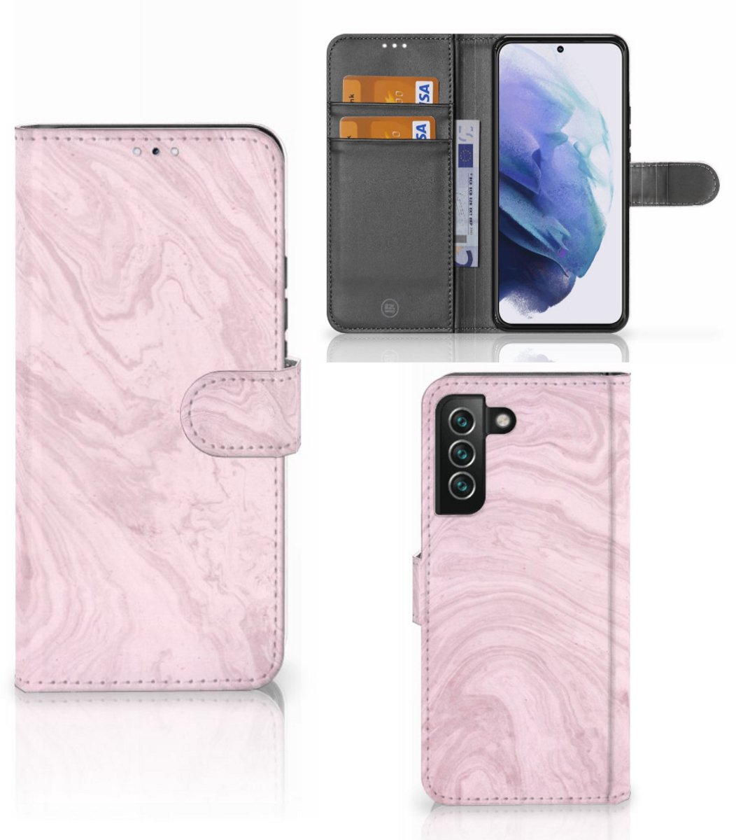 Samsung Galaxy S22 Plus Bookcase Marble Pink - Origineel Cadeau Vriendin