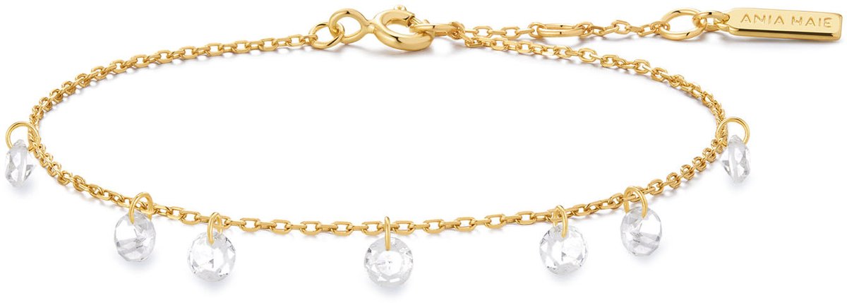 Gold Droplet Station Bracelet S