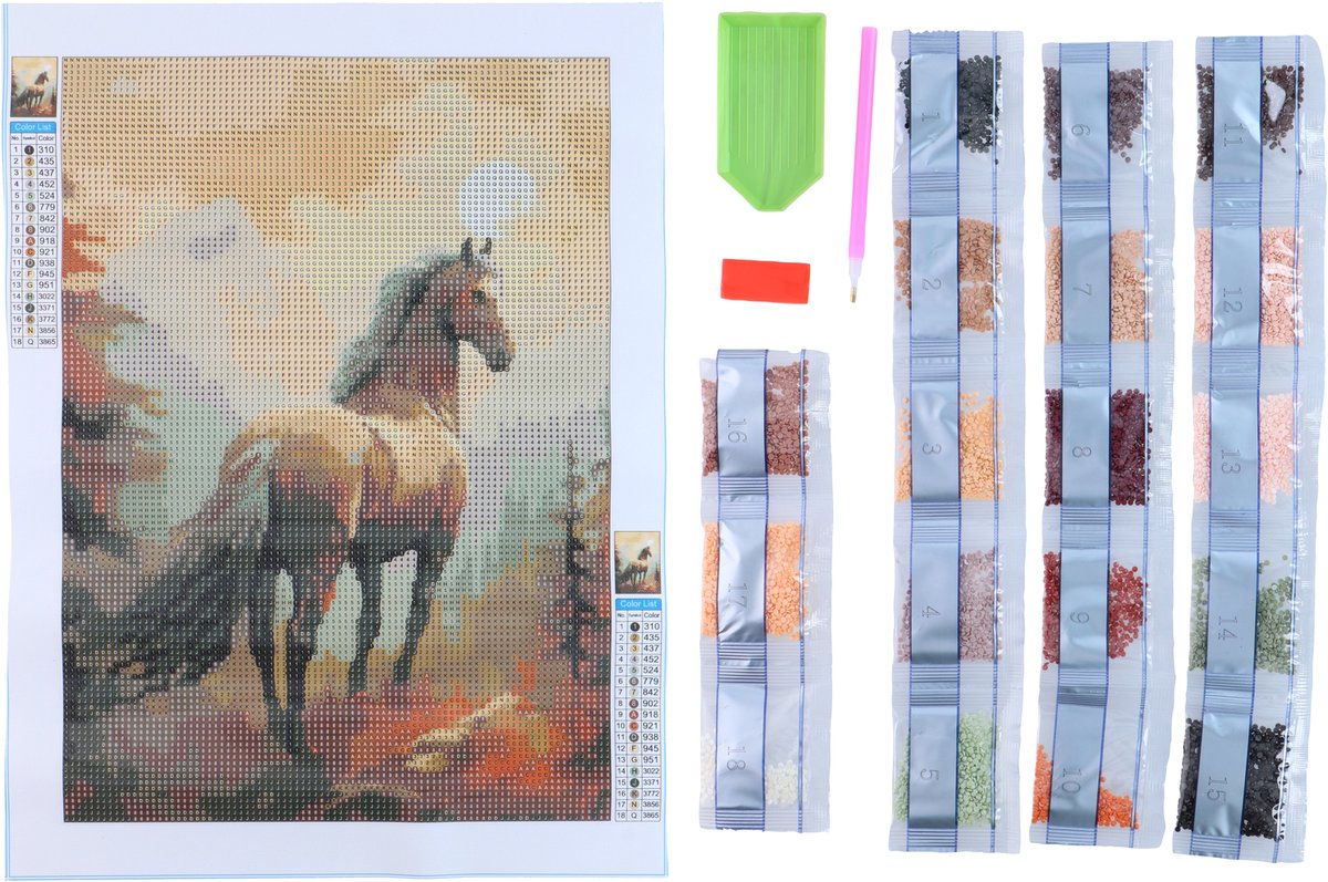 Diamond Painting - 30x40 cm – Diamond Painting Kit met Steentjes – Diamant Schilderij Knutselset – Diamond Art voor Volwassenen en Kinderen – DIY Hobby Set - 1 Willekeurige Variant — afbeelding 5