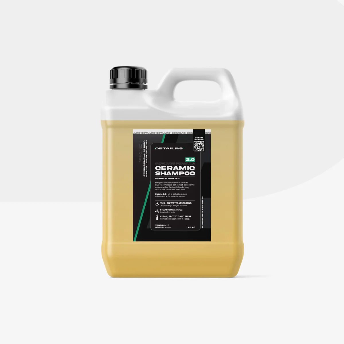 Detailrs Ceramic Shampoo Jerry can - Autoshampoo - Auto wassen - Water & vuilafstotend - Voor Auto & Motor - 2,5L