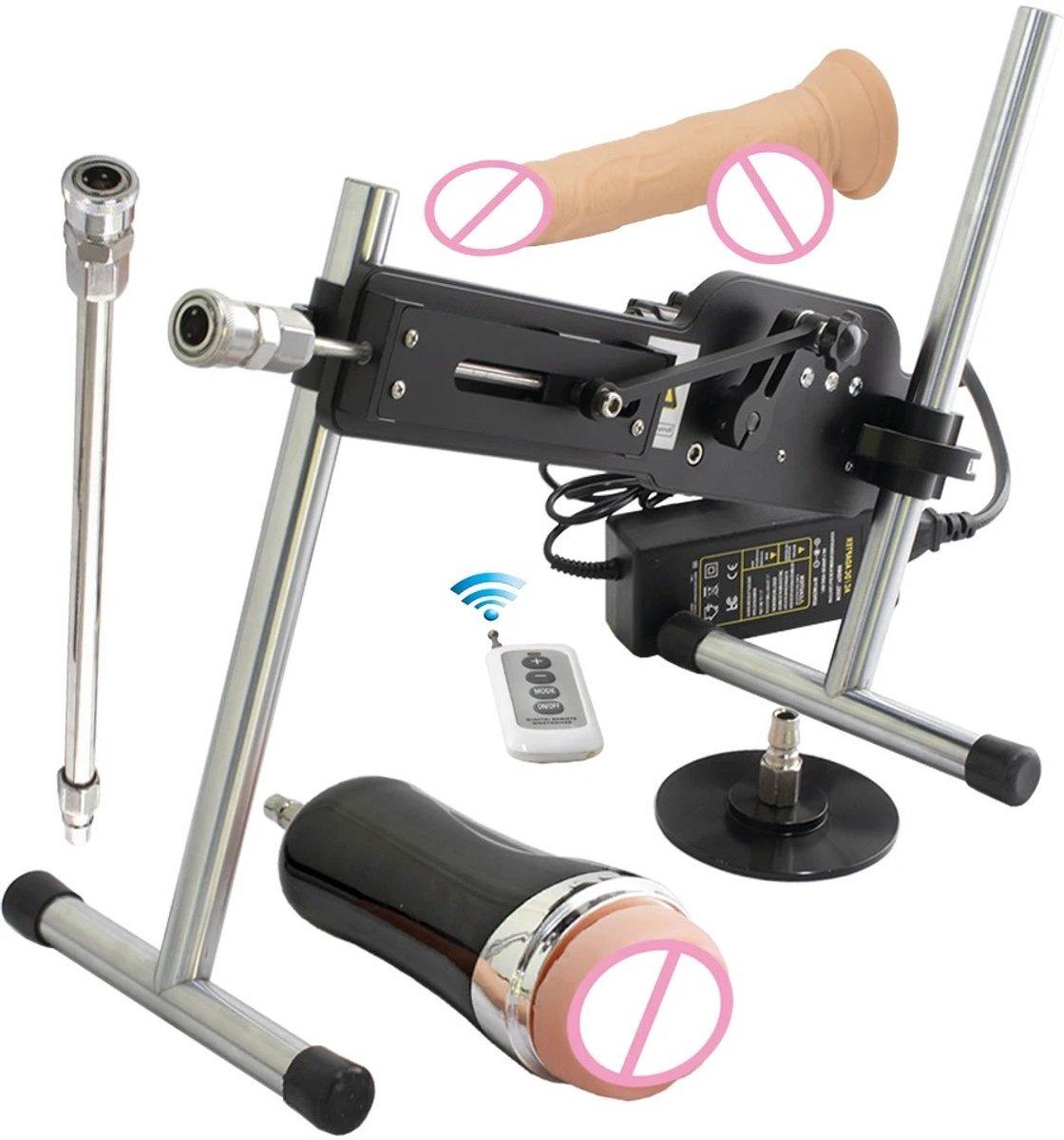 Lifero Sex machine - Stotende Dildo - Mannen en vrouwen - Sex speeltjes - Inclusief Dildo’s, Pussy & Verlengstukken - Verstelbaar
