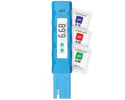 Aquila Digitale PH Meter & Thermometer voor Zwembad - PH-Meters Digitaal voor Water - Watertester en Watermeter - pH Test Strips - Waarde Tester Digitaal - Incl Kalibratiepoeders & Batterijen