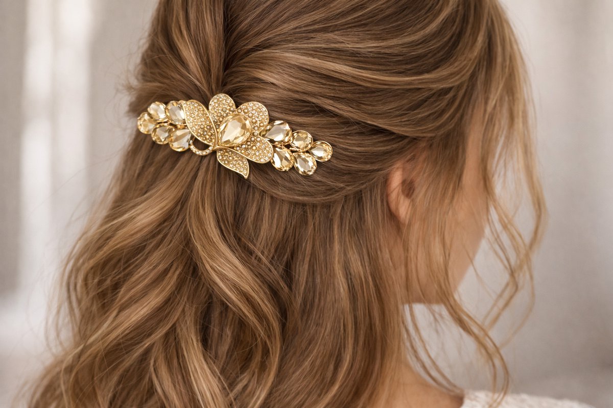Haarspeld | Haar Patentspeld | Haarklem | Haarsieraad | Haarklemmen | Haar accessoires | Haarspelden Dames | Bloem | Goud | Cadeau Tip | Haarclip