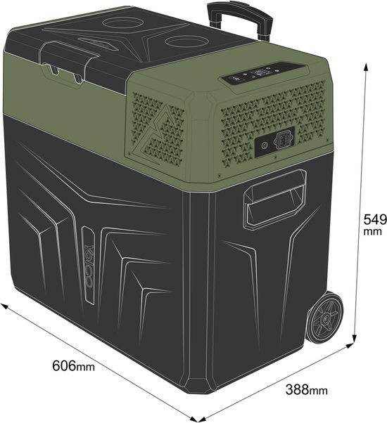 Yolco BCX50 GROEN 47L Compressor Koelbox - 12V/24V/230V van Merkloos — afbeelding 4