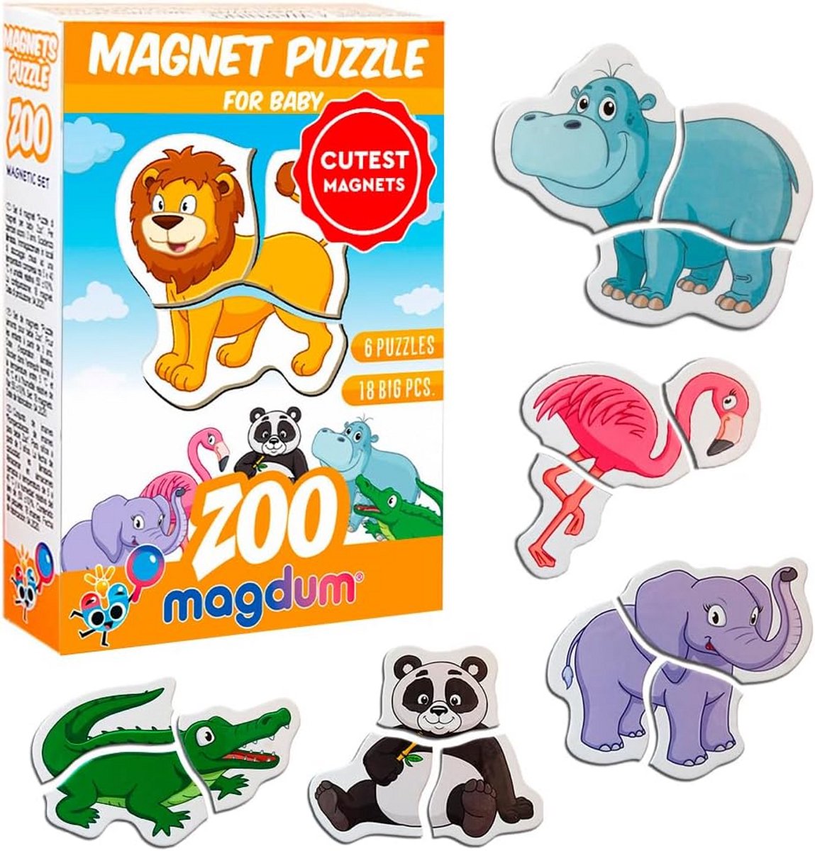 Grote Magnetische Baby Puzzels voor Kinderen - Dierlijke Educatieve Puzzels voor Peuters van 3 Jaar - Leer Boerderij Dieren - Jigsaw Puzzels