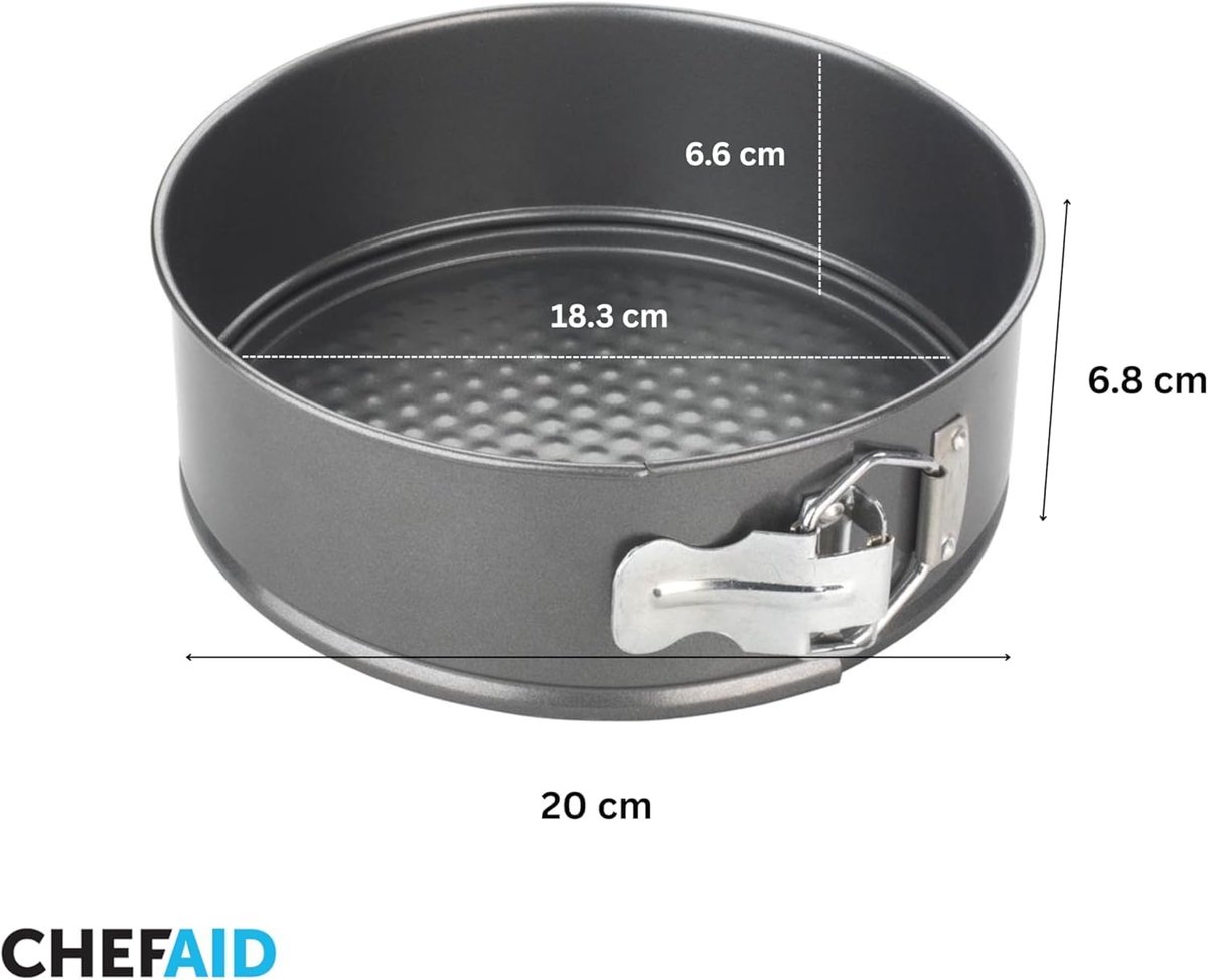Chef Aid Springvorm 20 cm - Ronde Taartvorm met Losse Bodem - Antiaanbaklaag - Bakvorm - PFAS-vrij – foto 2