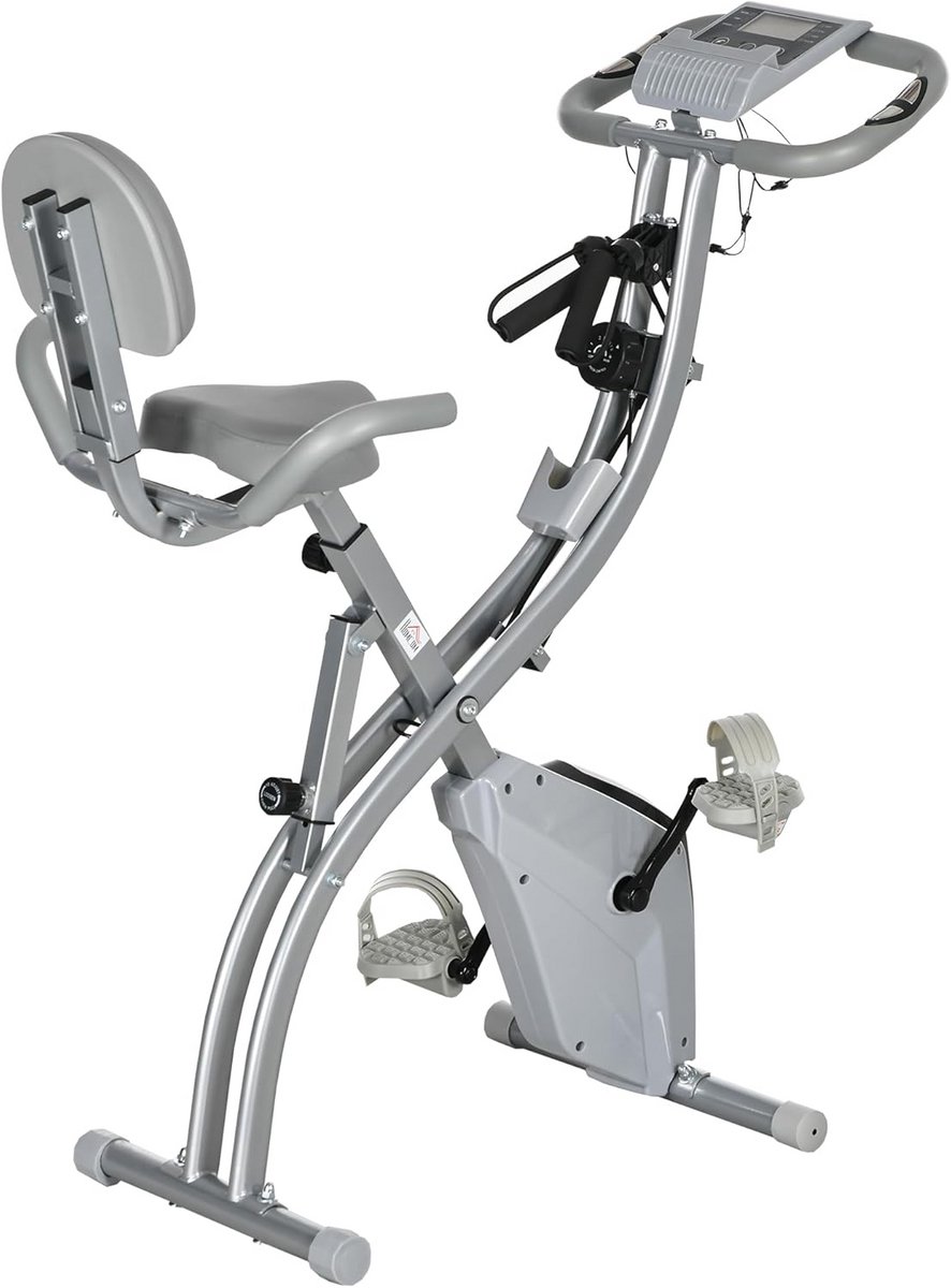 Opvouwbare Hometrainer met Magnetische Weerstand en Verstelbare Zadelrugleuning