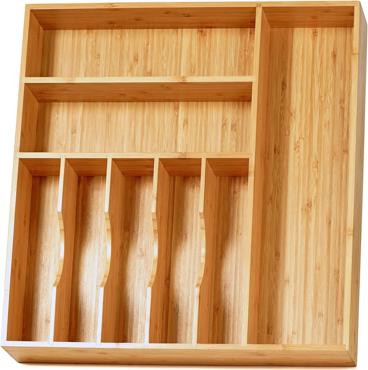 Keukenlade Organizer voor Grote Laden - Bamboe Bestekhouder 48,3 x 50,8 cm