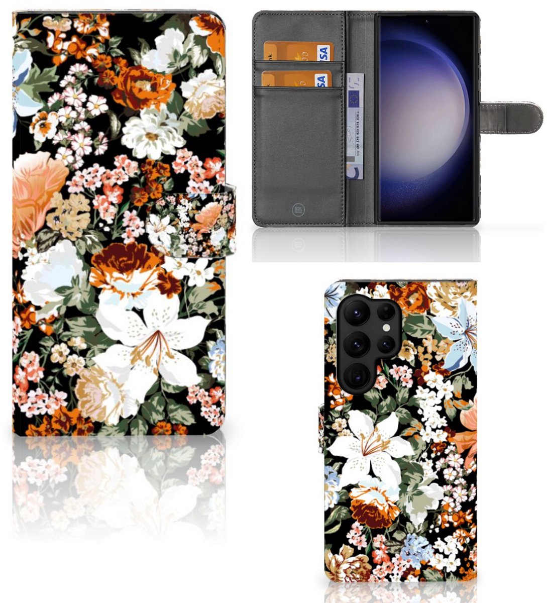 Hoesje voor Samsung Galaxy S23 Ultra Dark Flowers