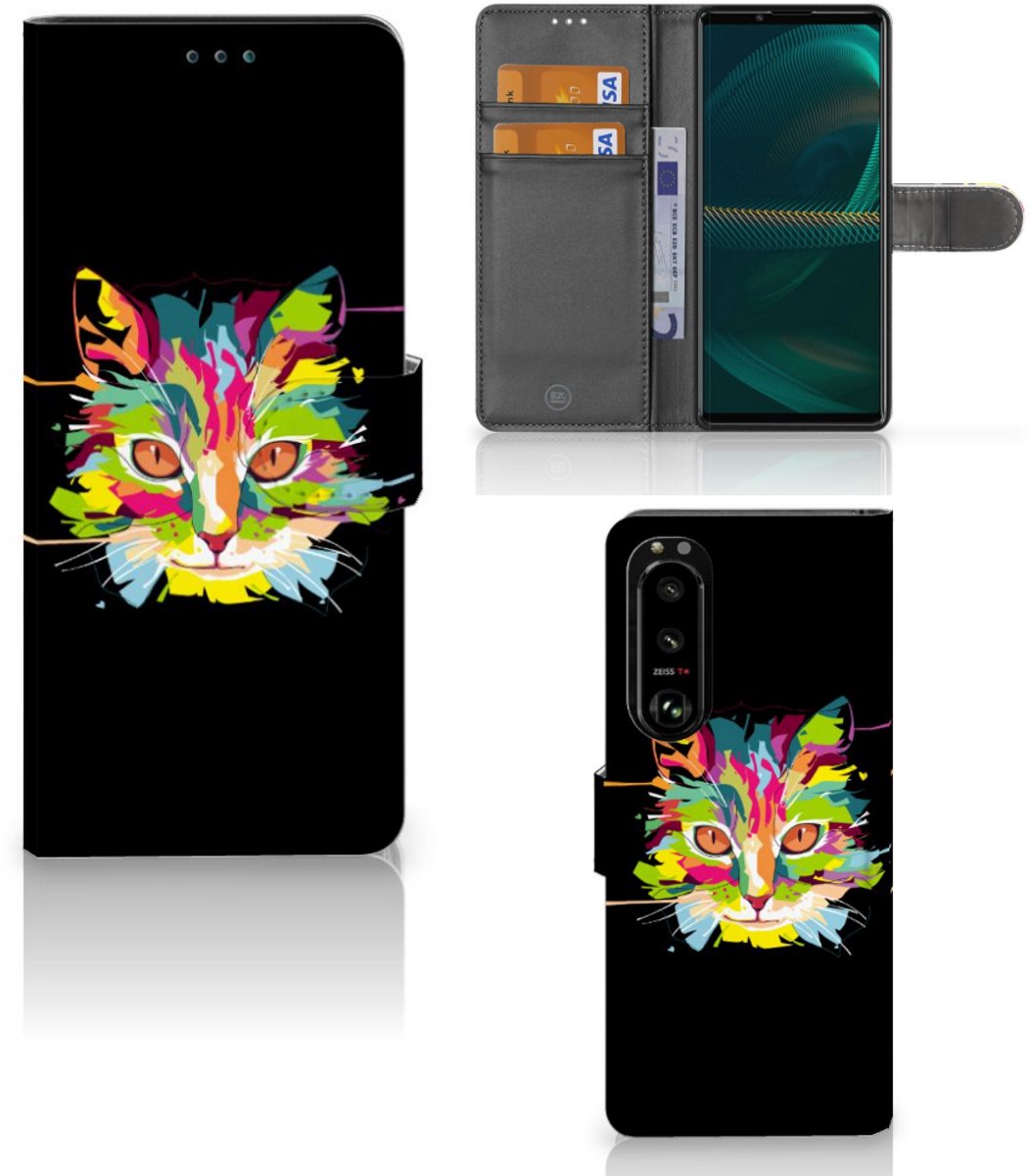 Sony Xperia 5III Leuk Hoesje Cat Color