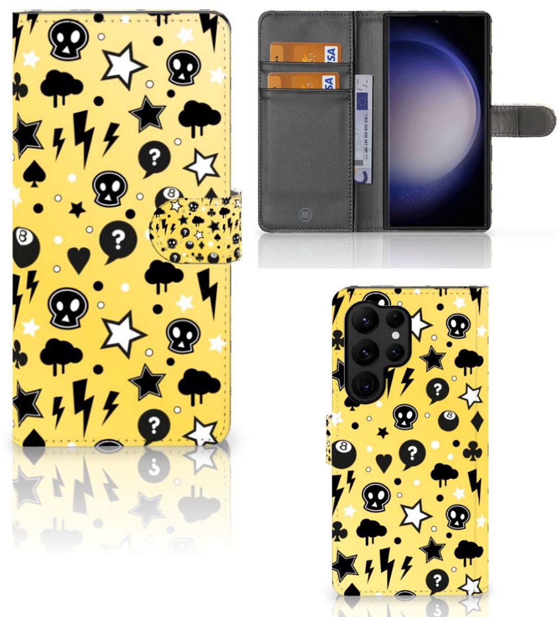 Telefoonhoesje met Naam Samsung Galaxy S23 Ultra Punk Geel