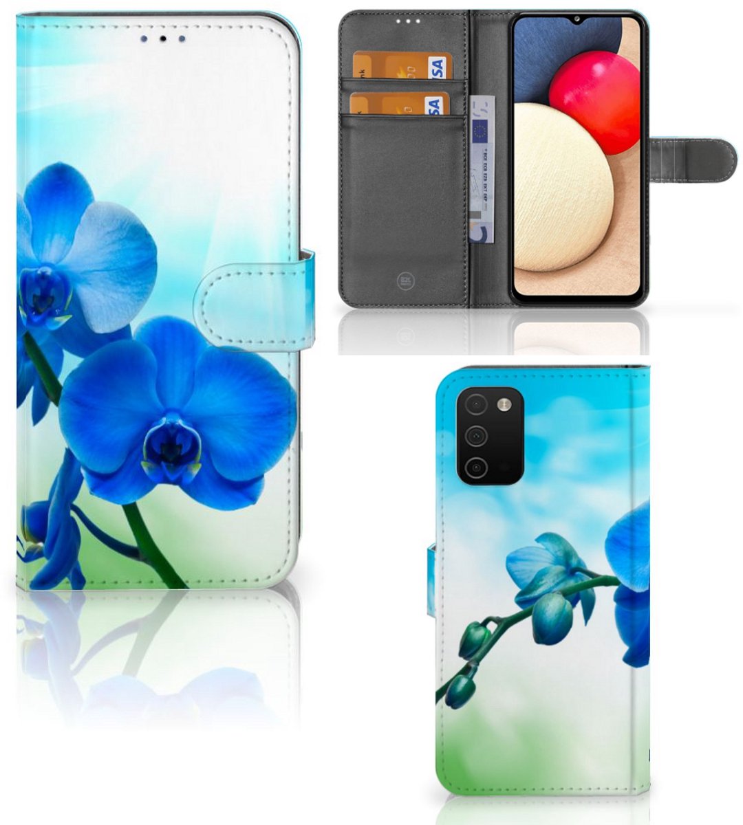 Samsung Galaxy A03s Hoesje Orchidee Blauw - Cadeau voor je Moeder