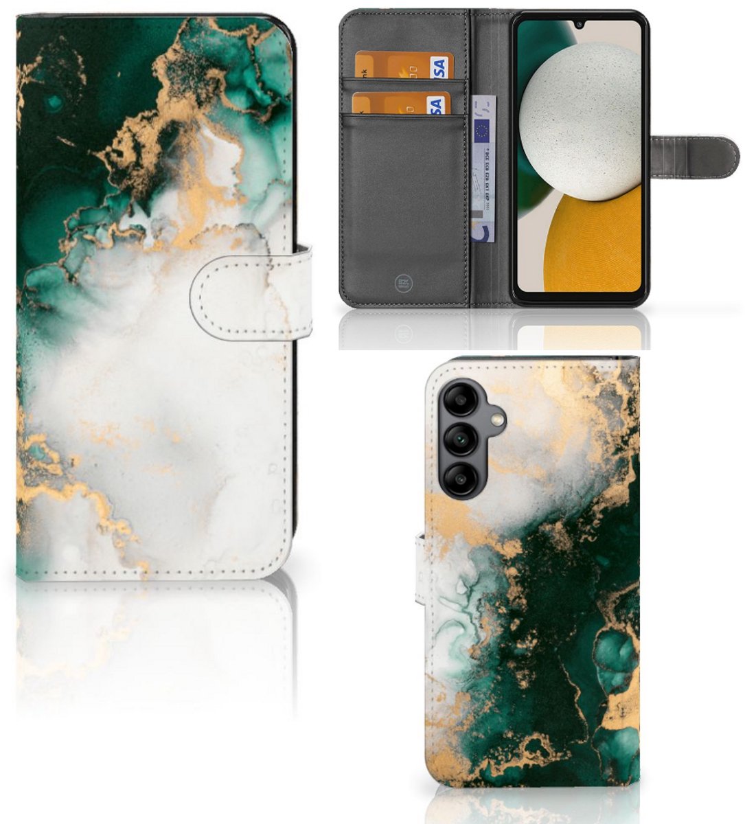 Bookcase voor Samsung Galaxy A34 Marmer Groen
