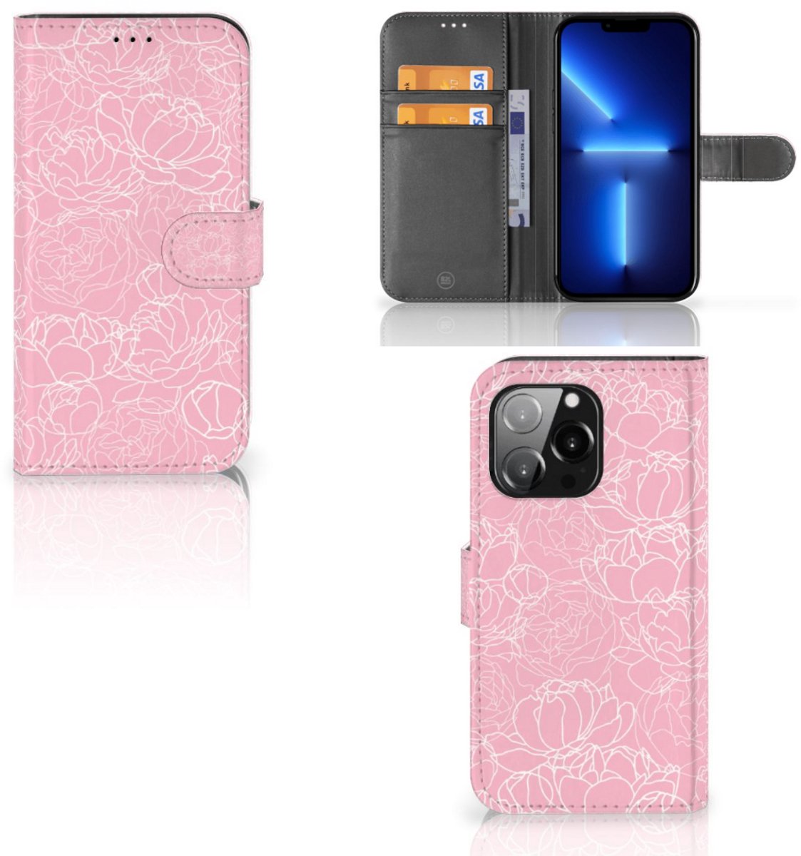 iPhone 13 Pro Hoesje White Flowers