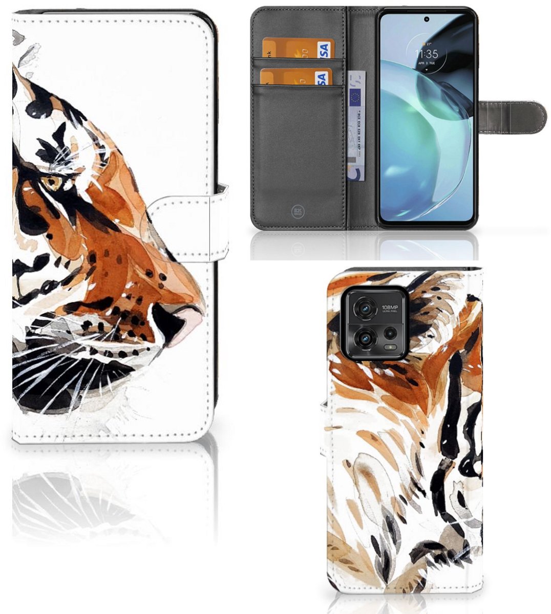 Hoesje Motorola Moto G72 Watercolor Tiger