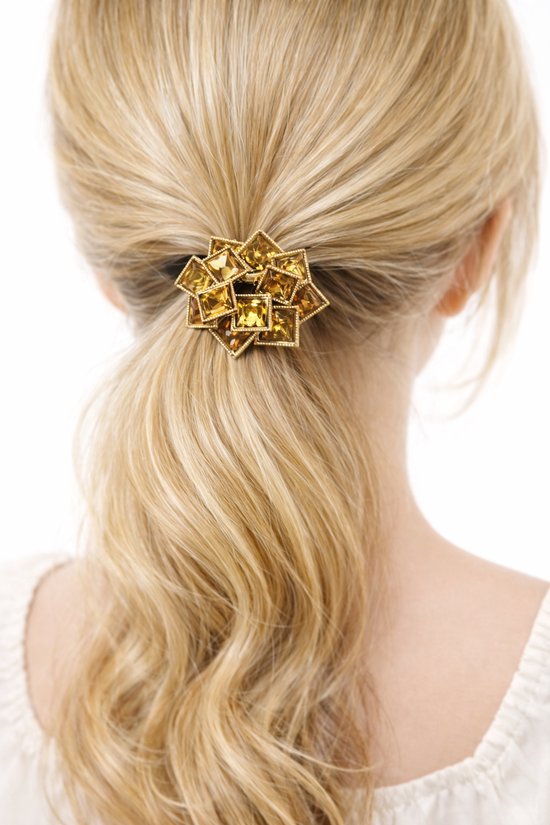 Cheveux Cheveux - Strass - Barrette - Barrette cheveux - Bijoux cheveux - Épingle à cheveux - Accessoires Cheveux - Femme - Goud - 4 cm - Original - Astuce Cadeau