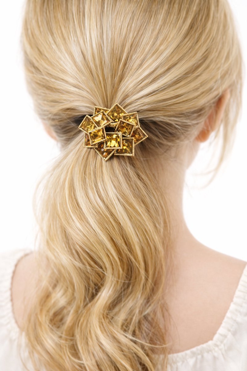 Haarelastiekjes - Haarklem - Haarspeld - Haar accessoires - Haar elastiek - Haarclip - Haarklemmen - Dames - Meisjes - Goud - Strass - 3 cm - Luxe - Cadeau Tip