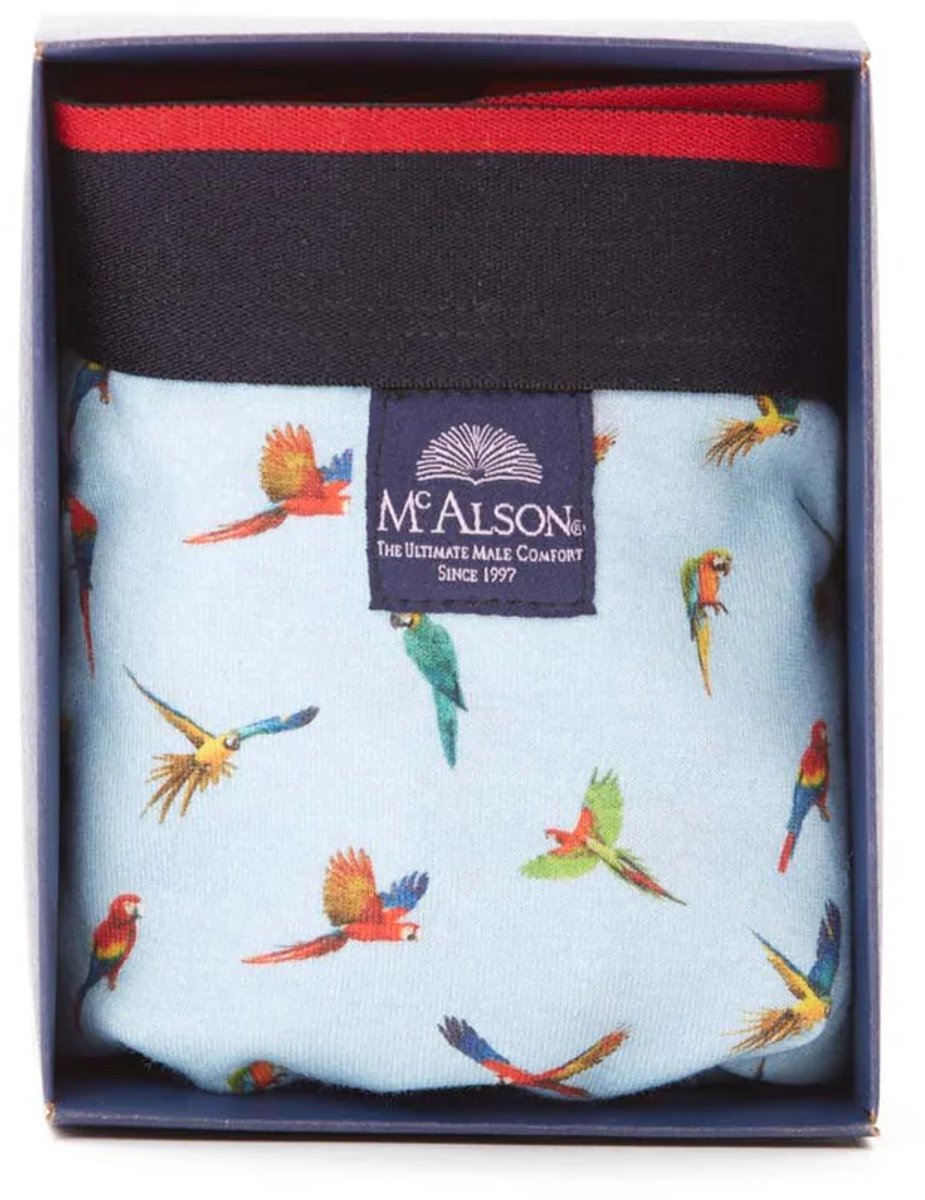 McAlson Boxershort Aansluitend Parrots Blue XL