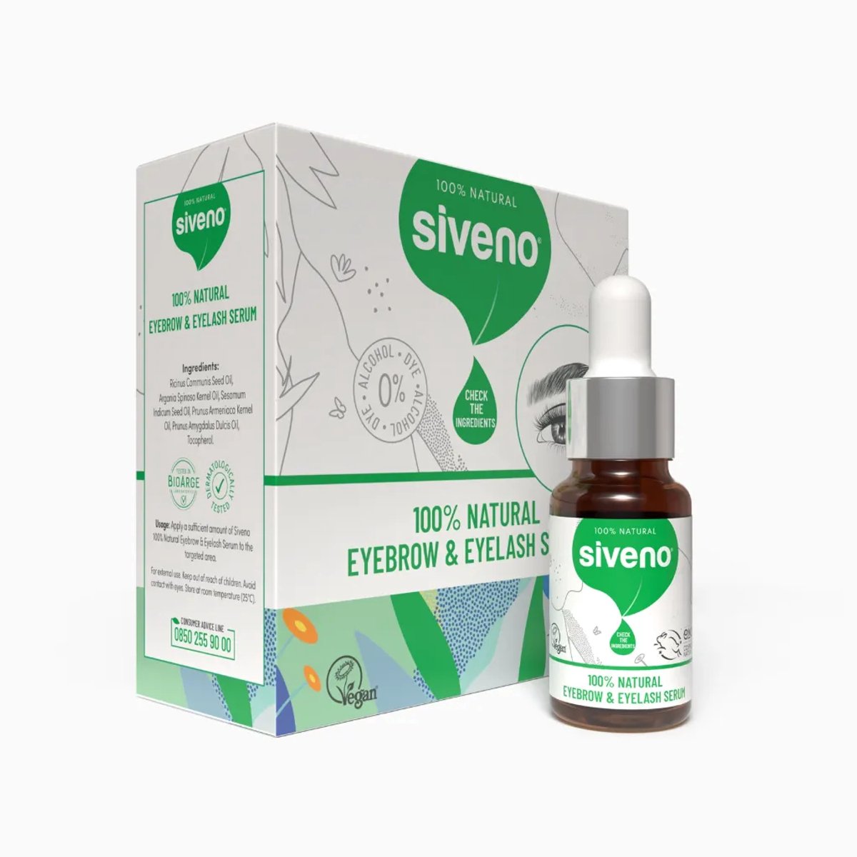 Siveno Natuurlijke Wenkbrauw- & Wimperserum 10 ml