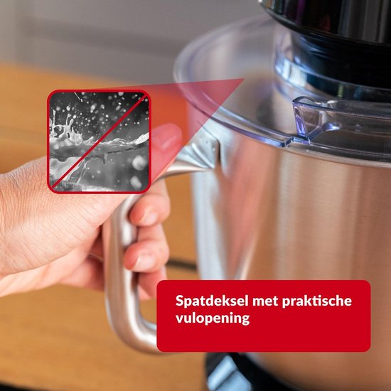 Keukenmachine met 5L kom en 12 snelheden - Kneedmachine met mengaccessoires en spatscherm - Zwart van Merkloos — afbeelding 5