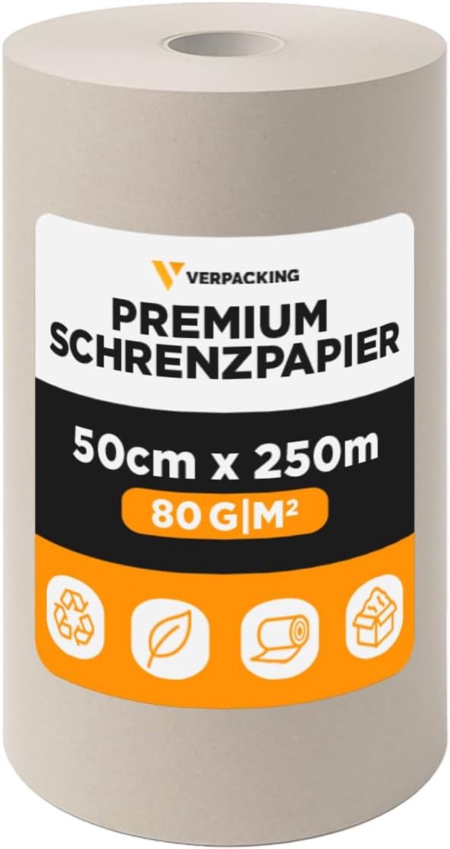Inpakpapier op Rol (50 cm x 250 m) - 80 g/m² - Stevig Verpakkingsmateriaal en Vulmateriaal