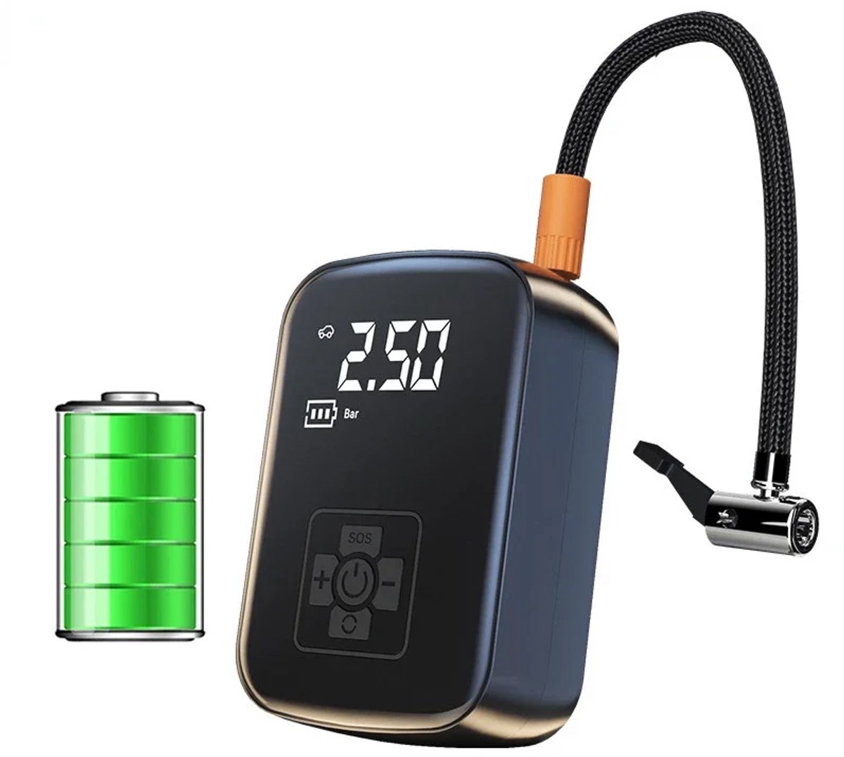 Draagbare Elektrische Bandenpomp - 150 PSI - Draadloos - Digitaal Display - 100W - Automatische Stopfunctie - 5 Opblaasbare Modi - Verlichting - Compressor voor Auto Fiets Bal