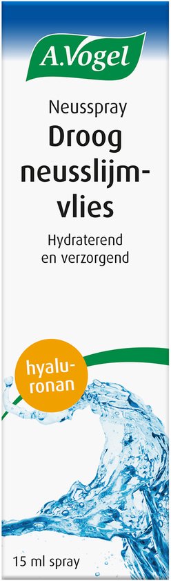 A. Vogel neusspray, Droog neusslijmvlies, hydraterend en verzorgend met hyaluronan en water. 15 ml.