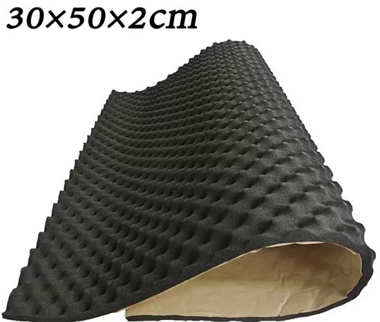 Auto Geluid Deadener Geluidsisolatie Schuim 50x30x2 cm – Akoestische Demping Mat voor Subwoofer, Auto Kap, Geluidsreductie en Stil Rijden – Auto Isolatie, Geluiddemping, Geluidsisolatie Schuim