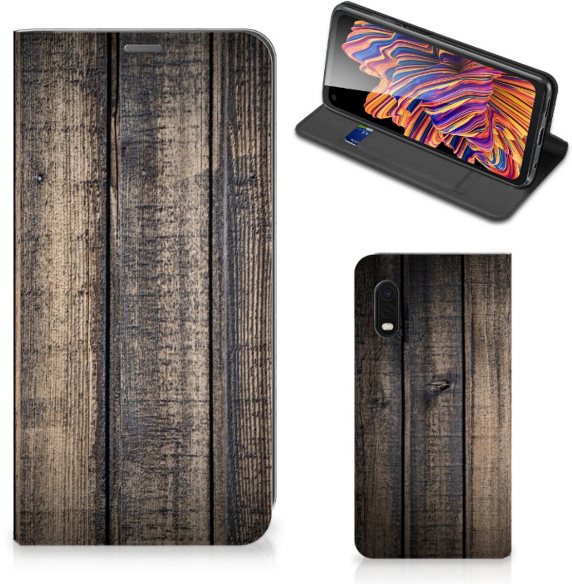 Samsung Xcover Pro Book Wallet Case Steigerhout