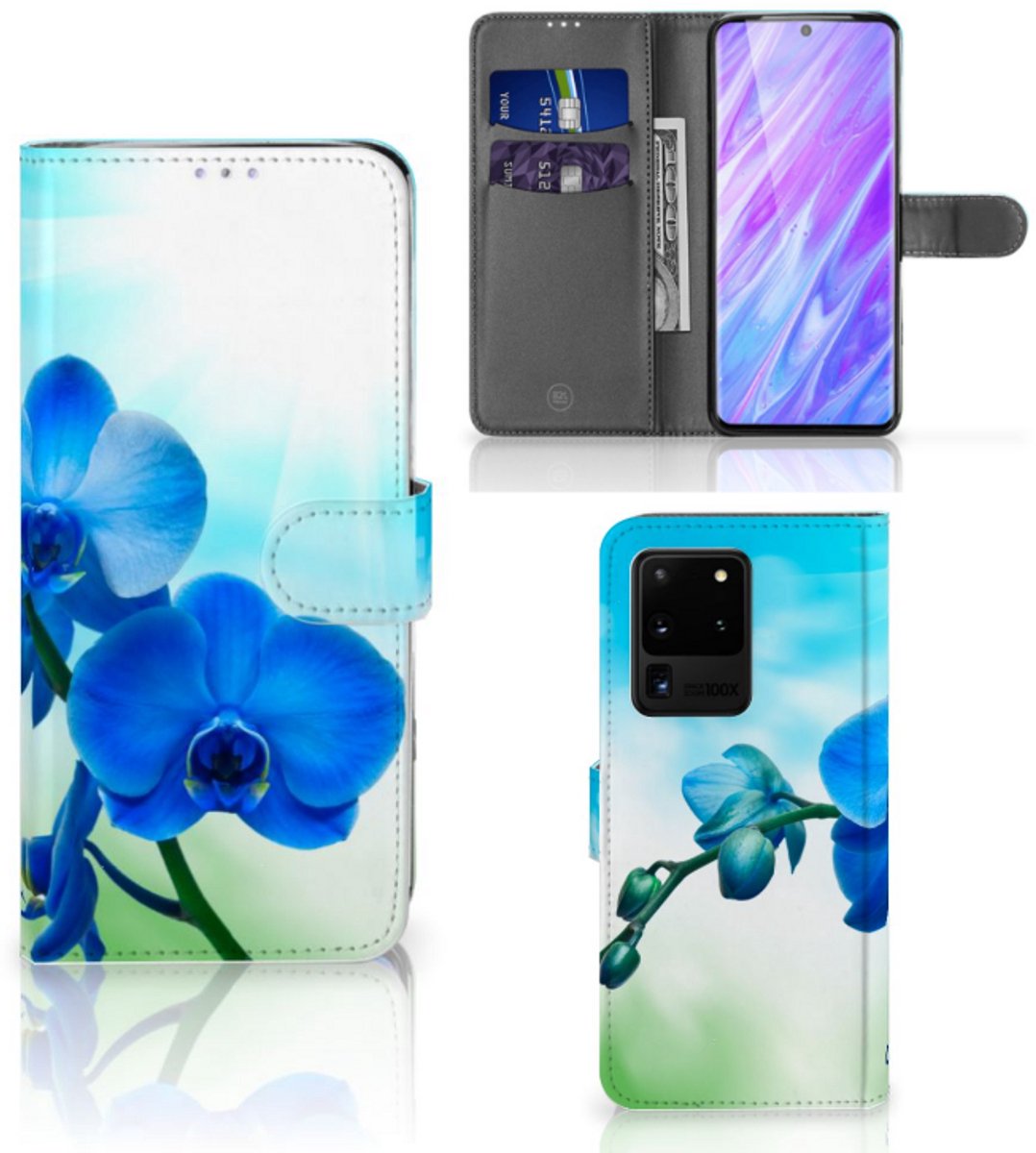 Samsung Galaxy S20 Ultra Hoesje Orchidee Blauw - Cadeau voor je Moeder