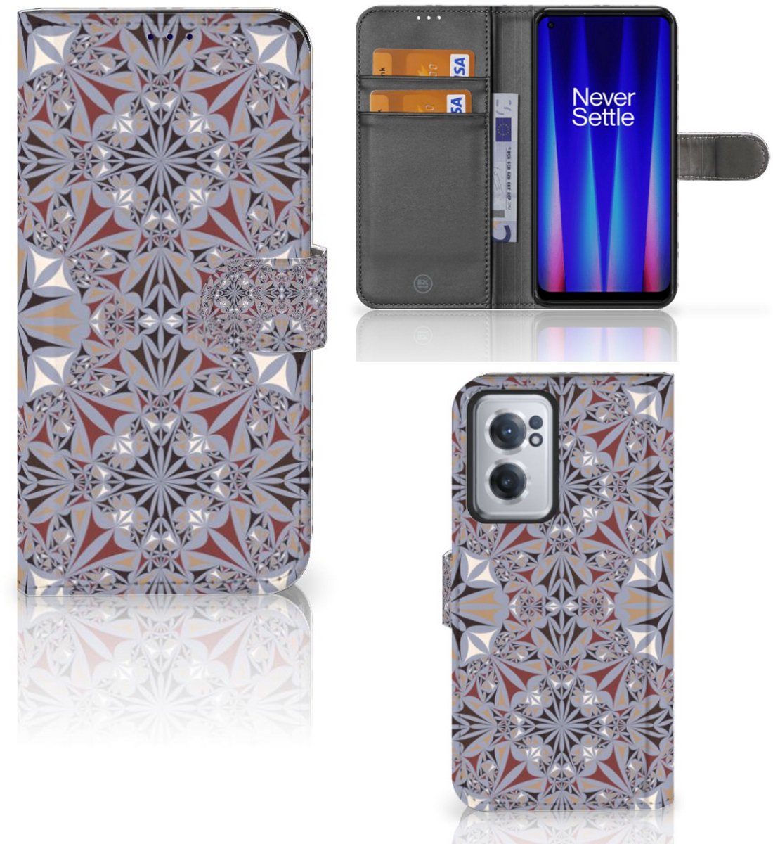 OnePlus Nord CE 2 Bookcase Flower Tiles