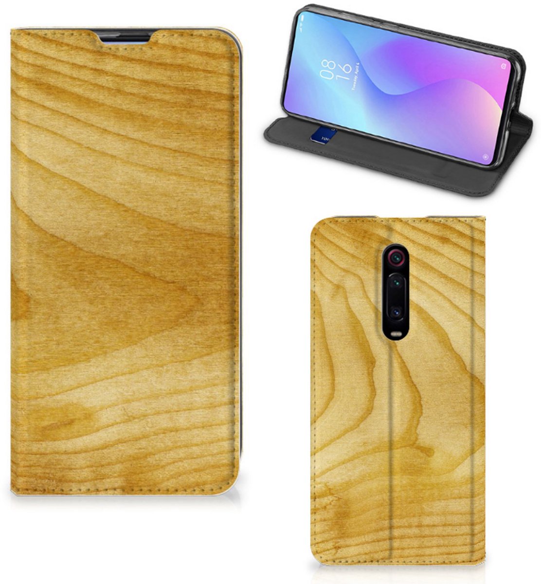 Xiaomi Mi 9T Pro Book Wallet Case Licht Hout
