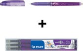 Pilot Violet FriXion Ball 0.5mm Uitwisbare Pen + 3 stuks Navul inkt set