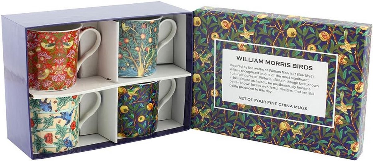 Mokken set van 4 in porselein met klassiek design