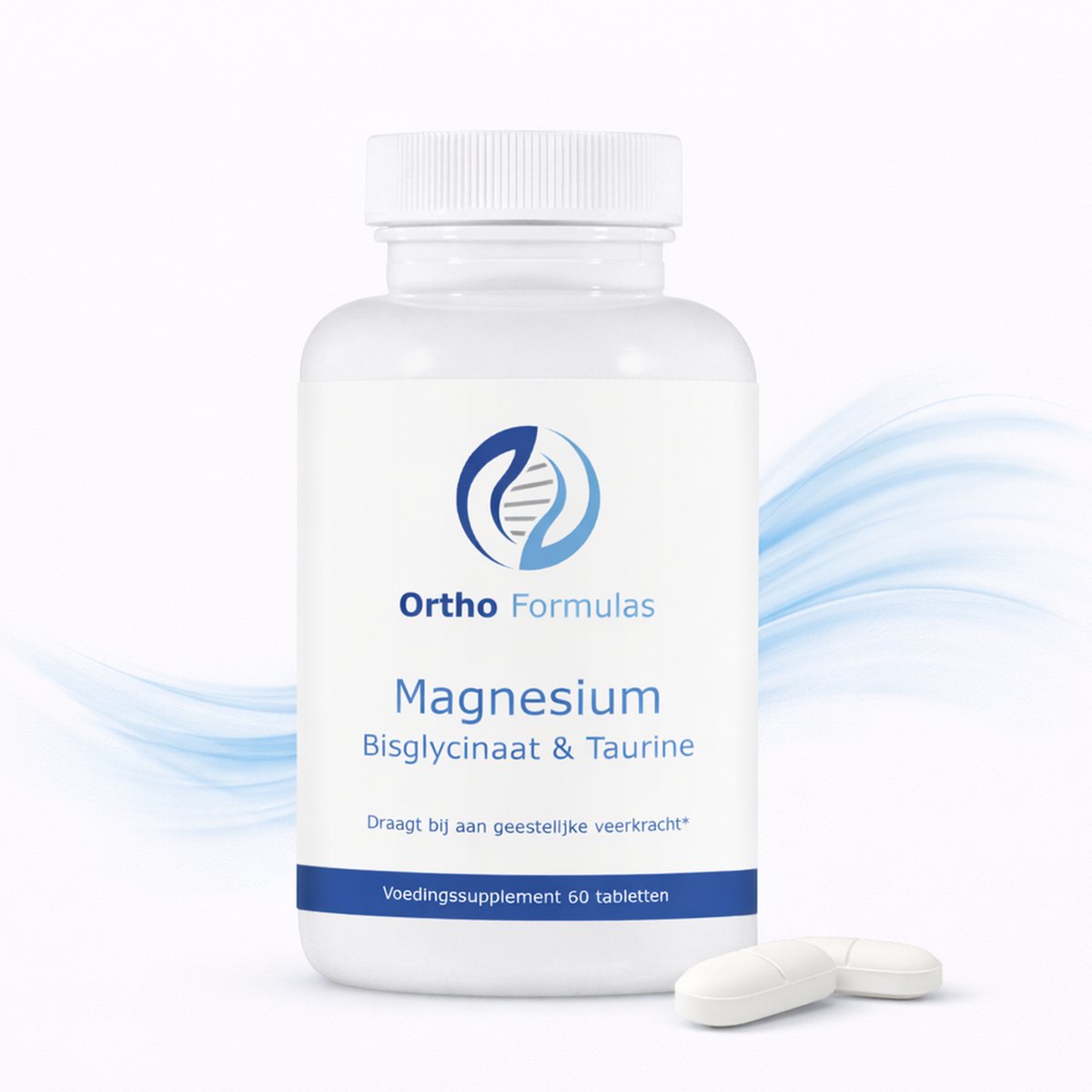 Magnesium Bisglycinaat Tabletten – Ontspanning & Zenuwstelsel – 60 Vegan Tabletten