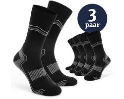 Jacob & Roy's Wandelsokken Dames & Heren met Merinowol - Hiking Sokken - 3 Paar - Anti Blaren - Naadloos - Maat 39-42