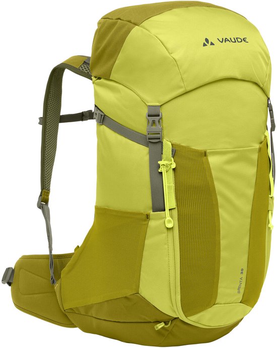 Lichtgroene Vaude Brenta 30 rugzak van de zijkant.