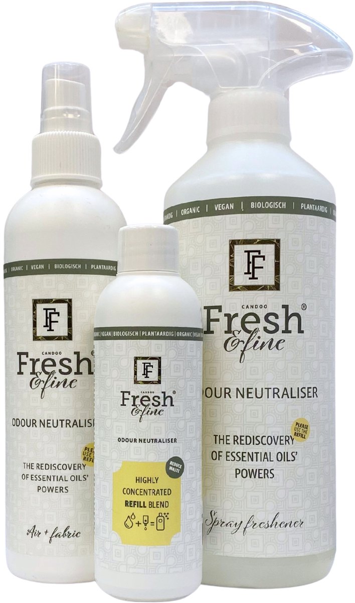 Fresh&Fine Totaalpakket - Essential ontgeuren + luchtverfrissen & geconcentreerde navulling