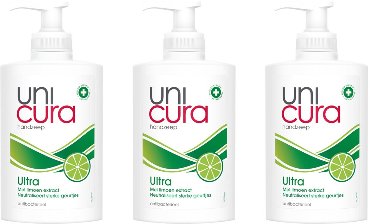 Bol.com Unicura - Ultra- Handzeep Anti-bacterieel - 3 x 250 ml aanbieding