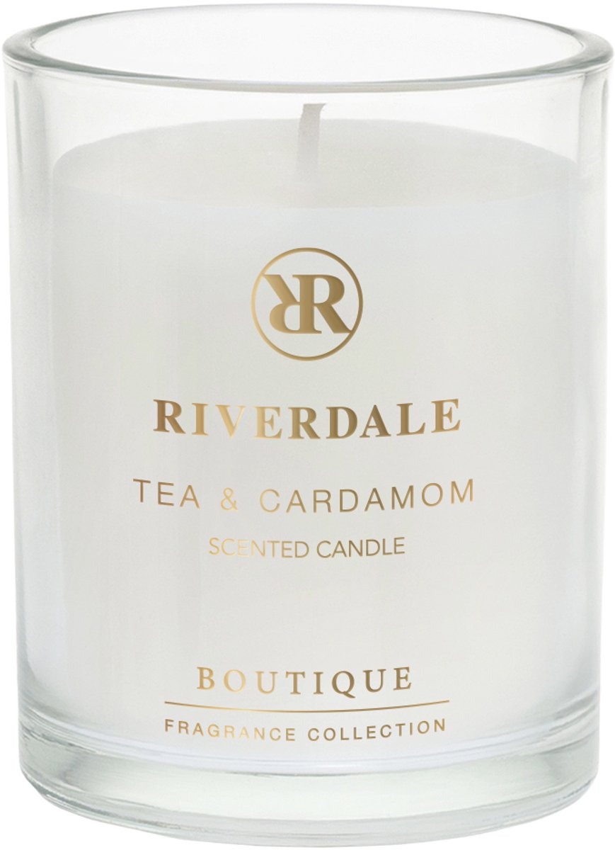 Boutique Geurkaars in pot Tea & Cardamom 10cm groen