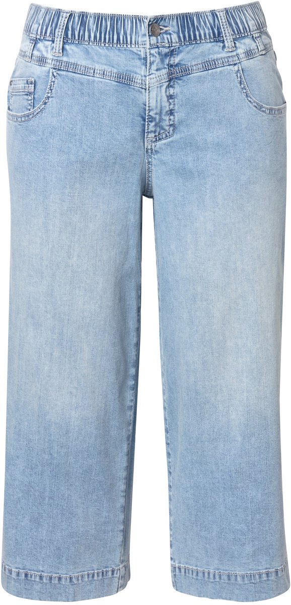 Laurasøn - Dames - Denim culotte wijde pijpen 5 zakken - Gebleekt denim - Maat 42