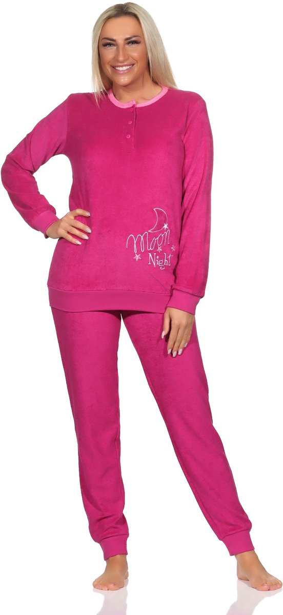 Normann Dames Terry Pyjama met Lange Mouwen - Ook in Oversizes pink