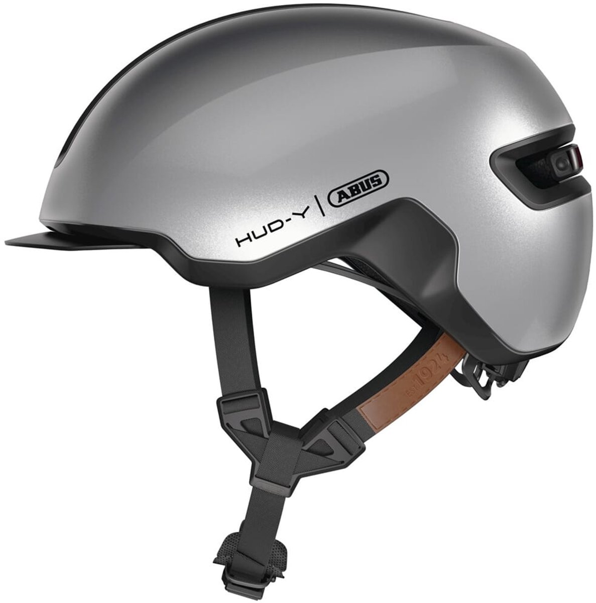 Fietshelm ABUS HUD-Y gleam silver S - 51-55 cm - zilver - Geschikt voor gebruik op elektrische fietsen - stadsfietsen - 280 g